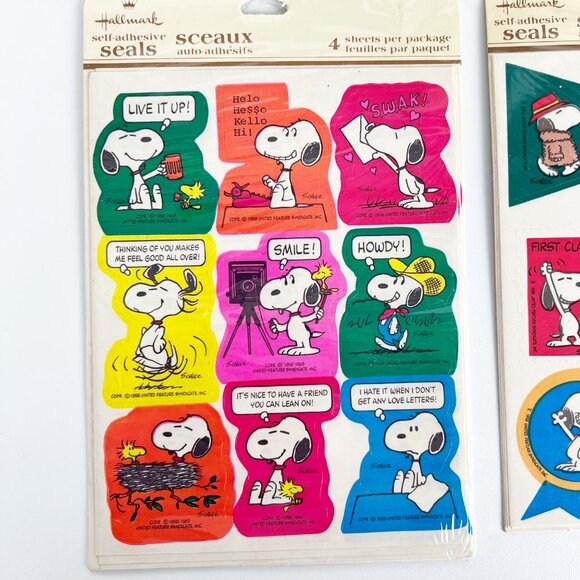 Vintage Snoopy Peanuts Hallmark Sticker Sheets Holiday Woodstock Charlie Brown - Picture 6 of 8
